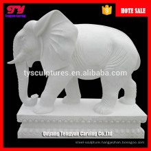 Stone animal white marble garden life size elephant statues